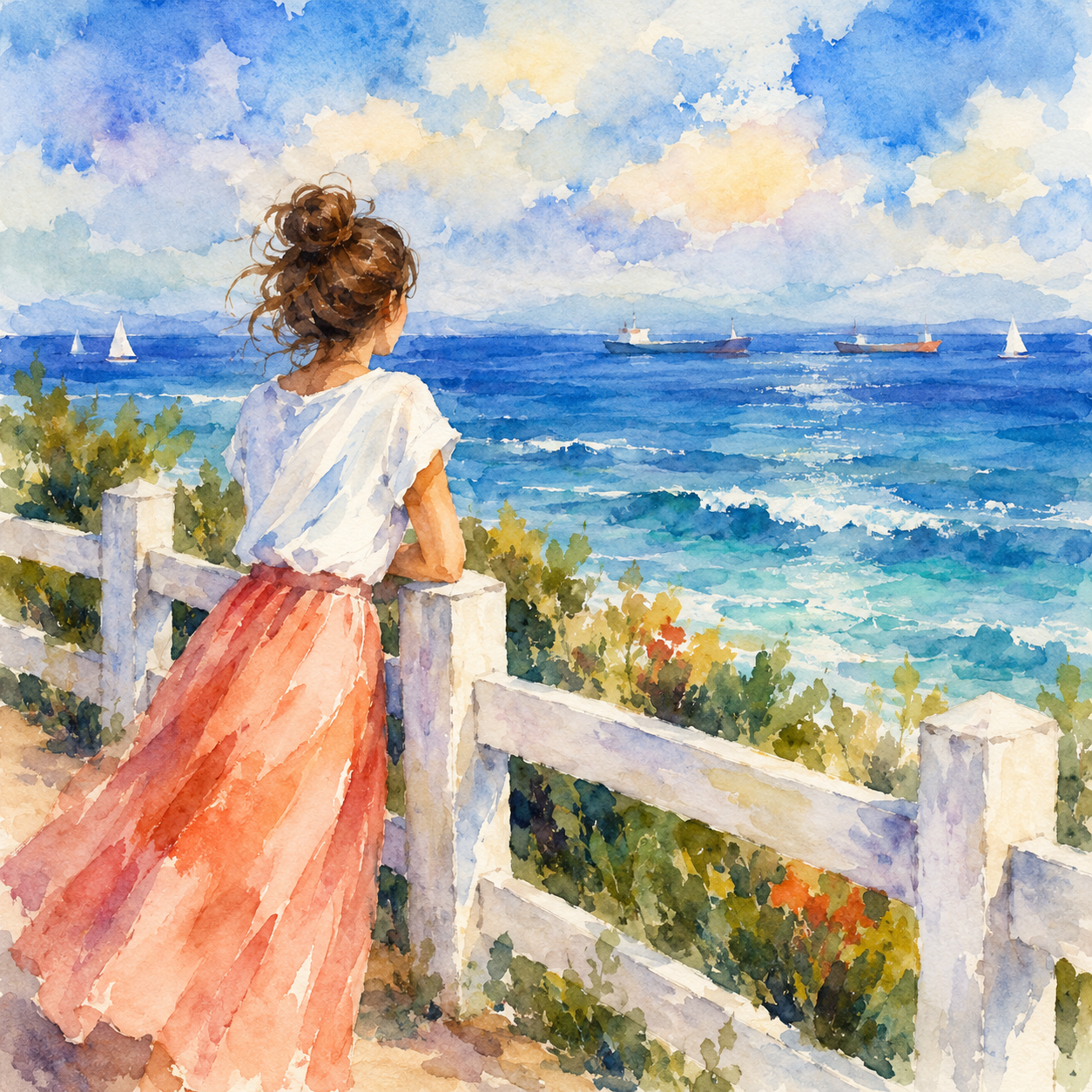 Watercolour artwork titled "Maker of Mysteries"